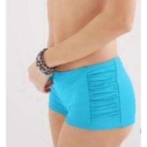 NWT Tommy Bahama Pearl Shirred Hot Shorts Island Blue Boy Bikini Bottoms Small N